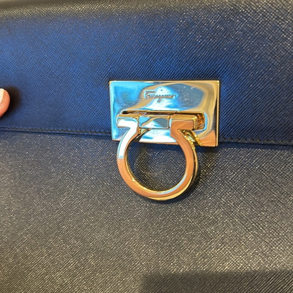 Vintage Ferragamo black calf skin Gancini top handle bag - Picture 15 of 15